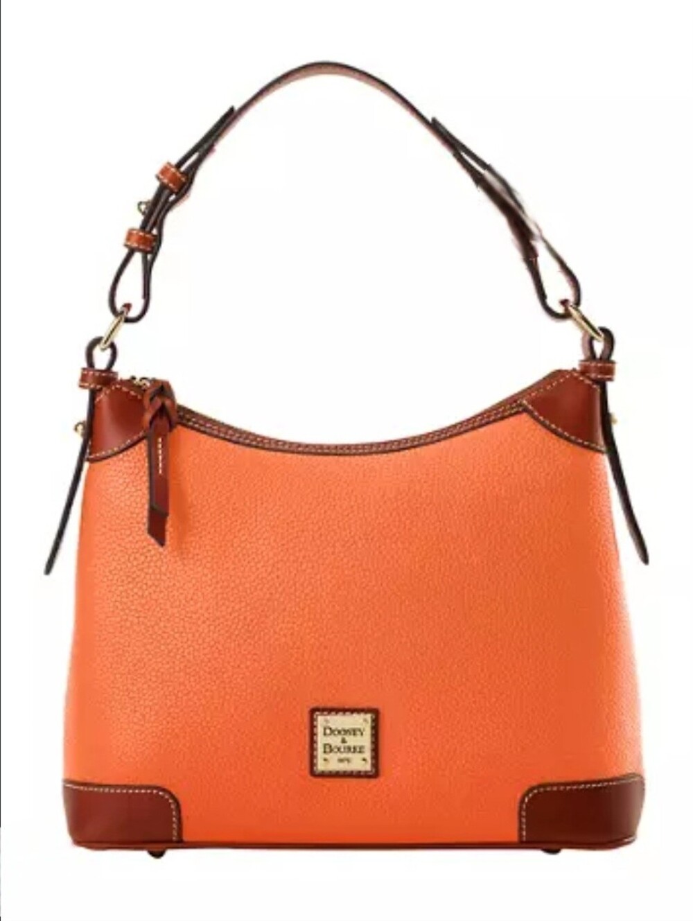 Dooney & Bourke Orange Pebbled Leather Shoulder Bag